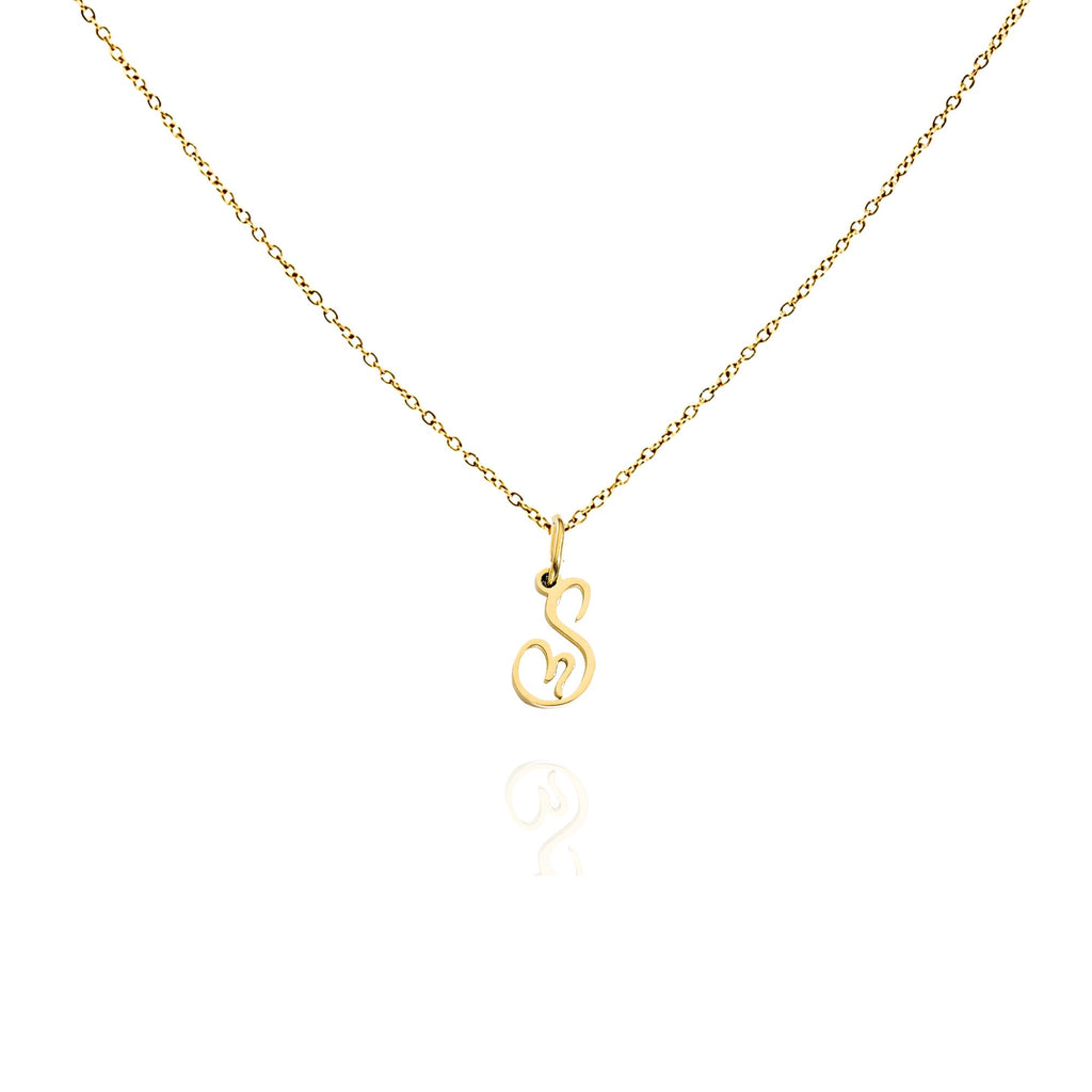 big heart initial necklace