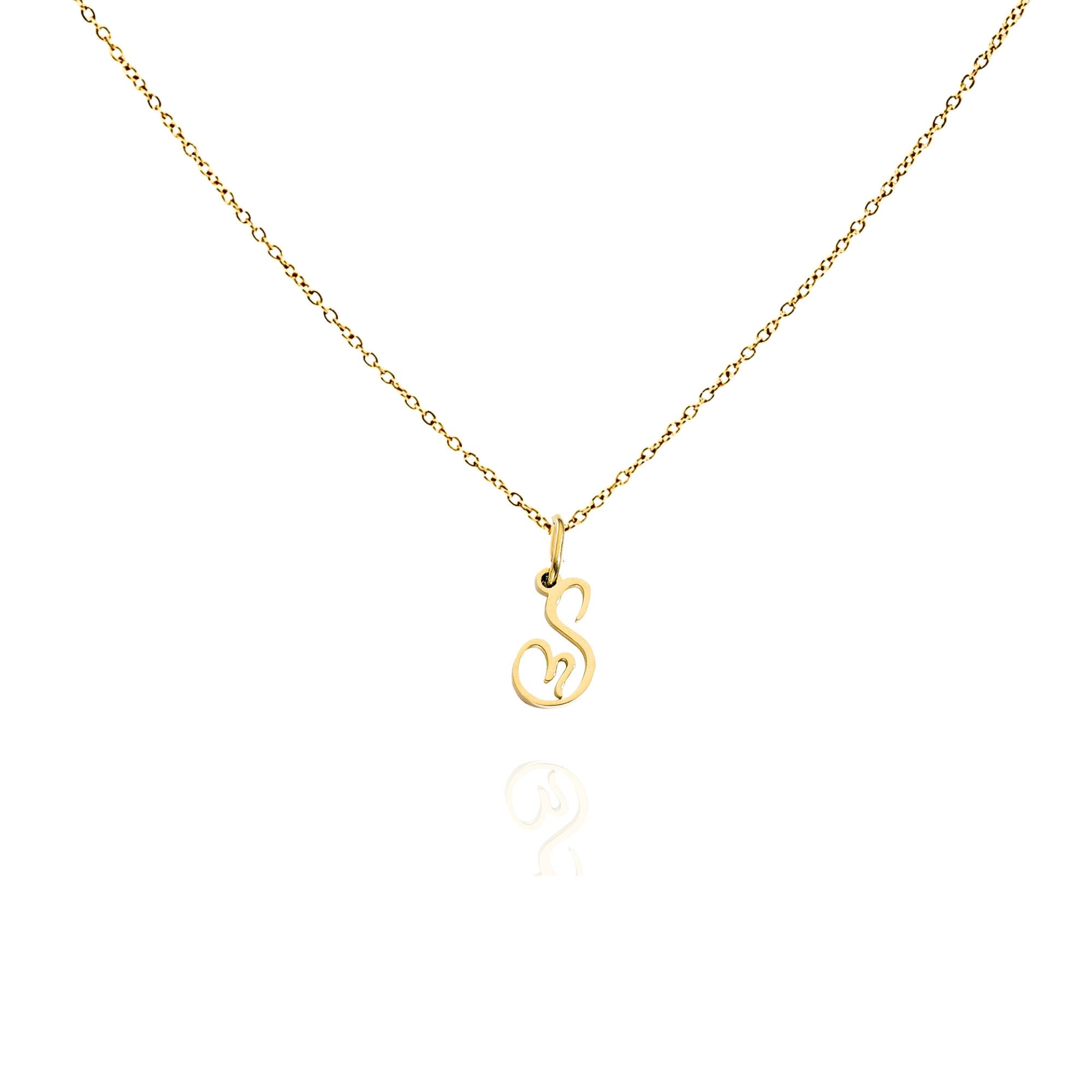 big heart initial necklace
