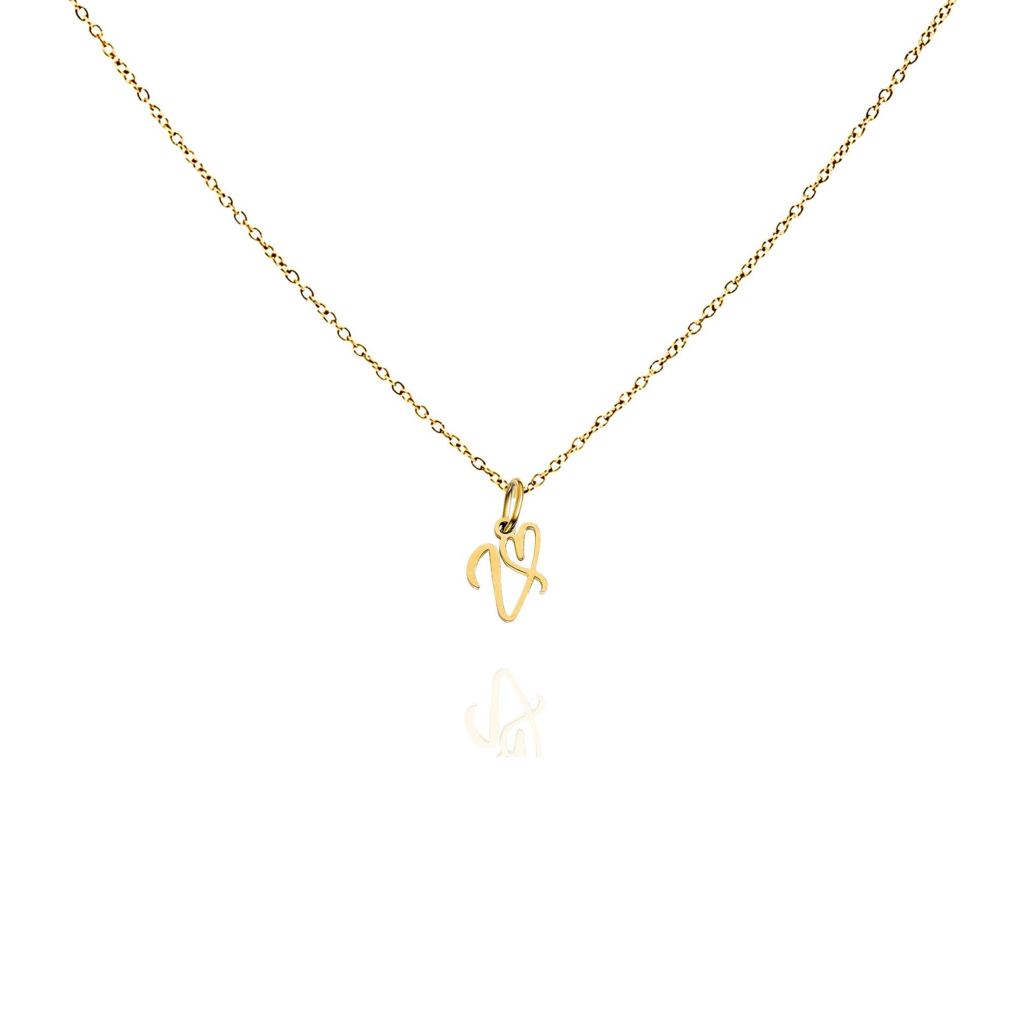 big heart initial necklace