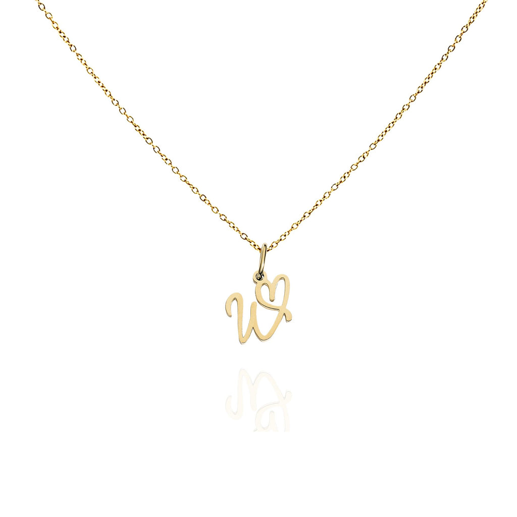 big heart initial necklace