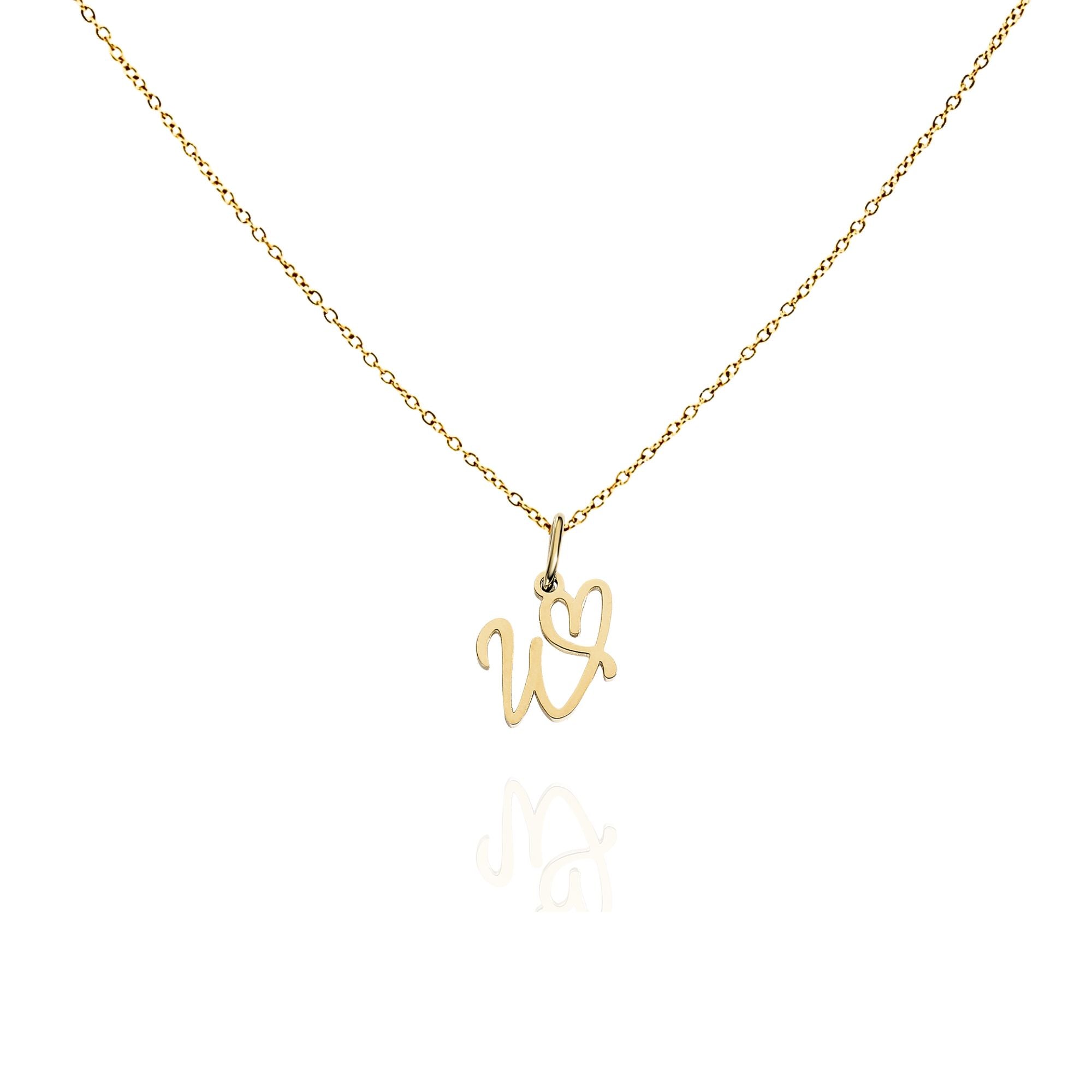 big heart initial necklace