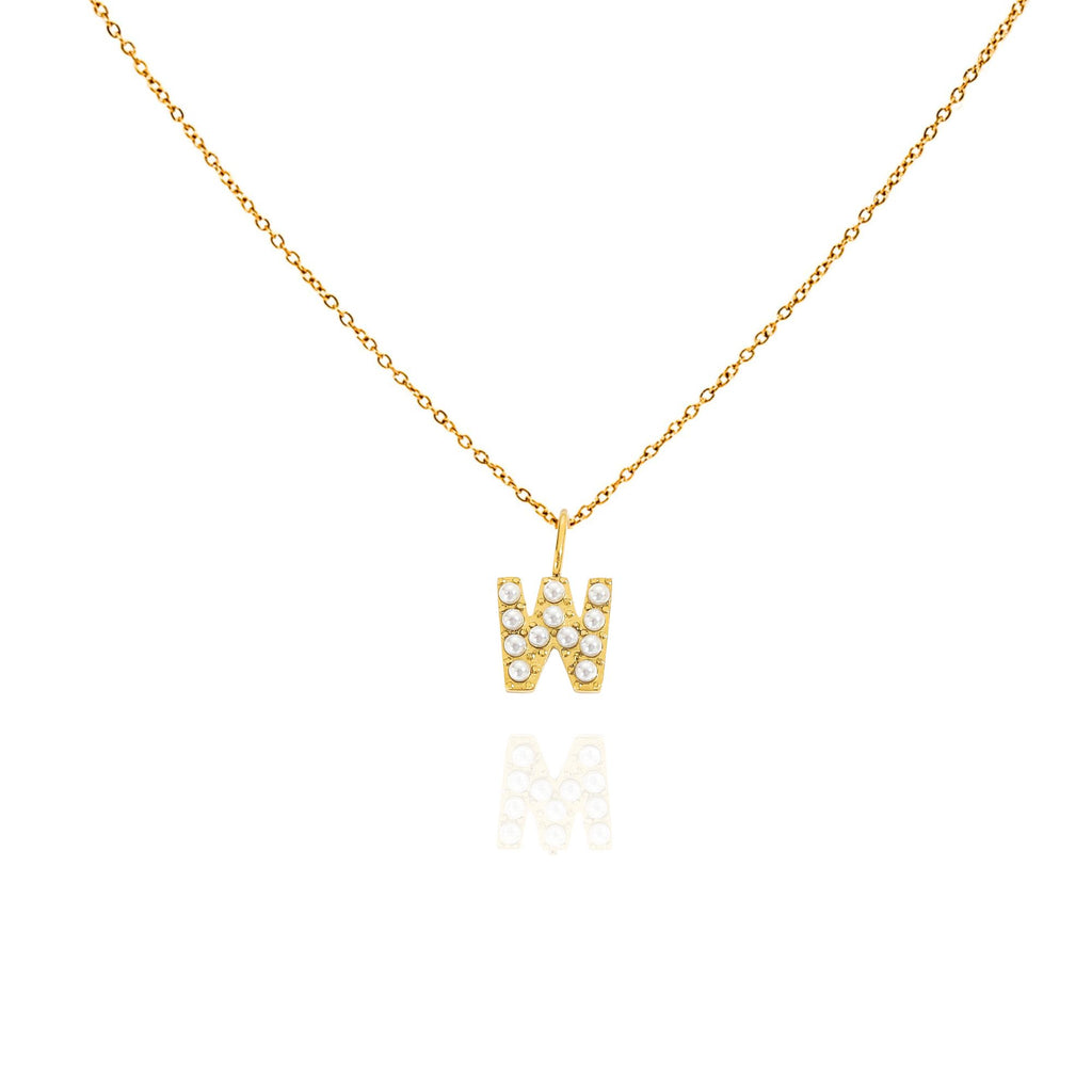 pearl initial necklace