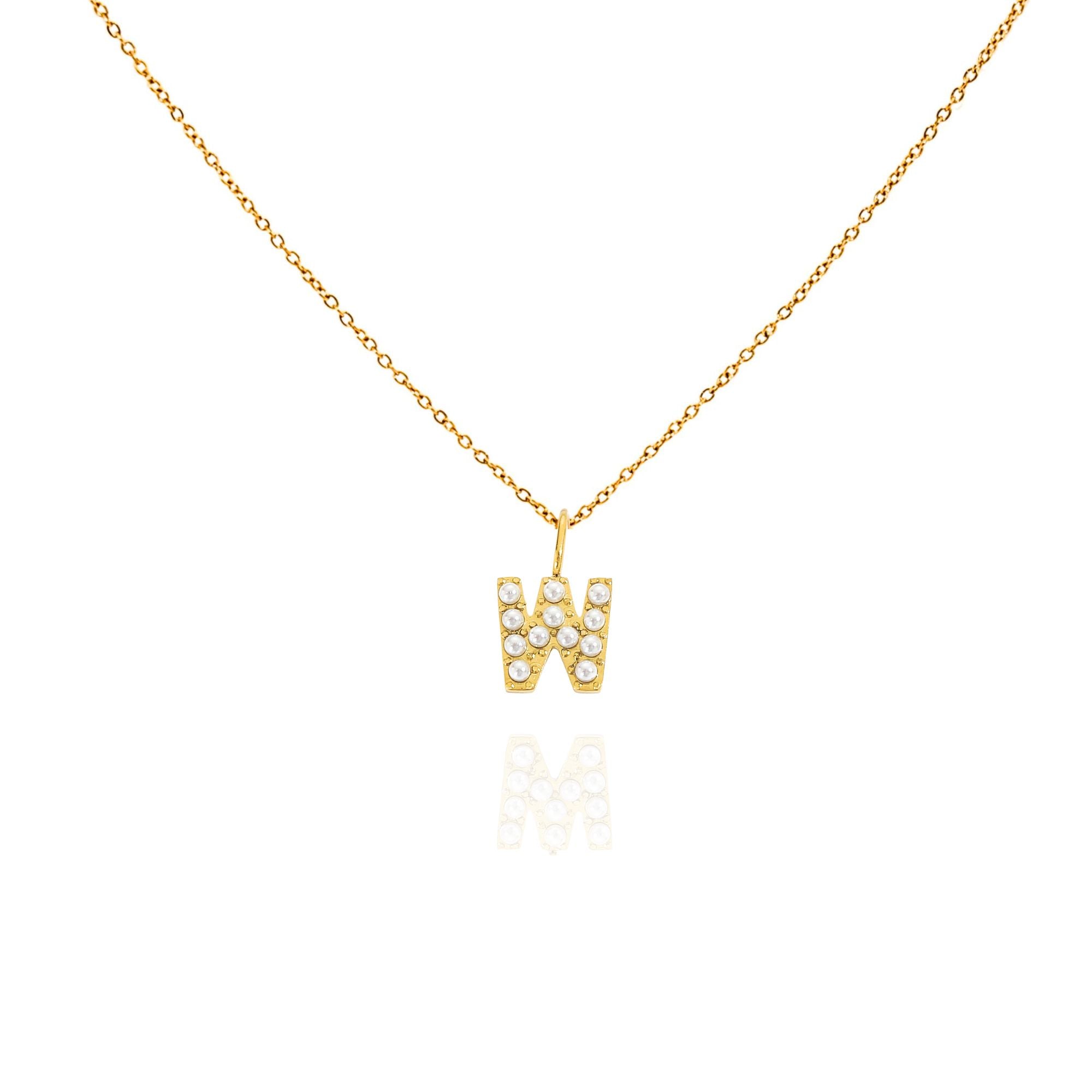pearl initial necklace