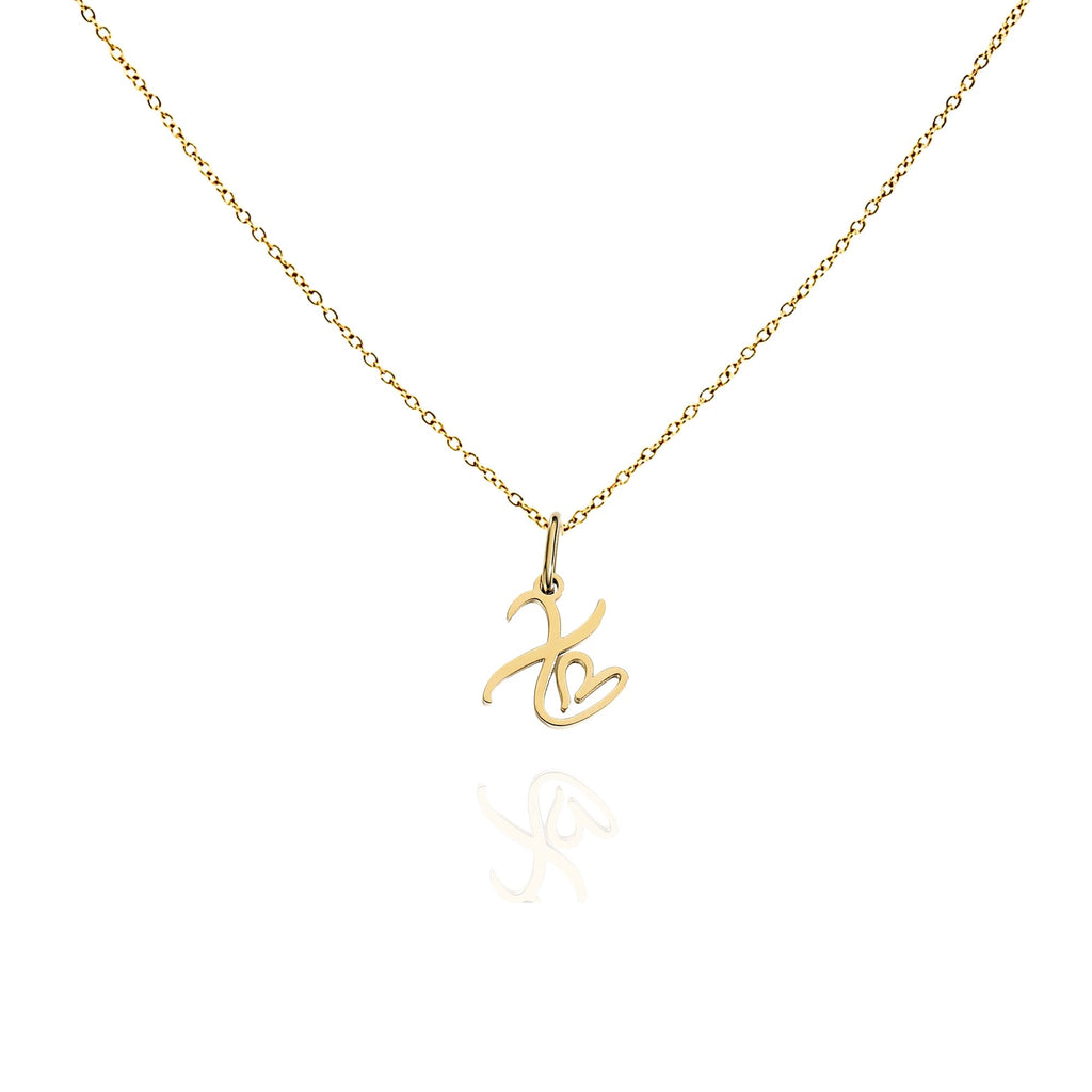 big heart initial necklace