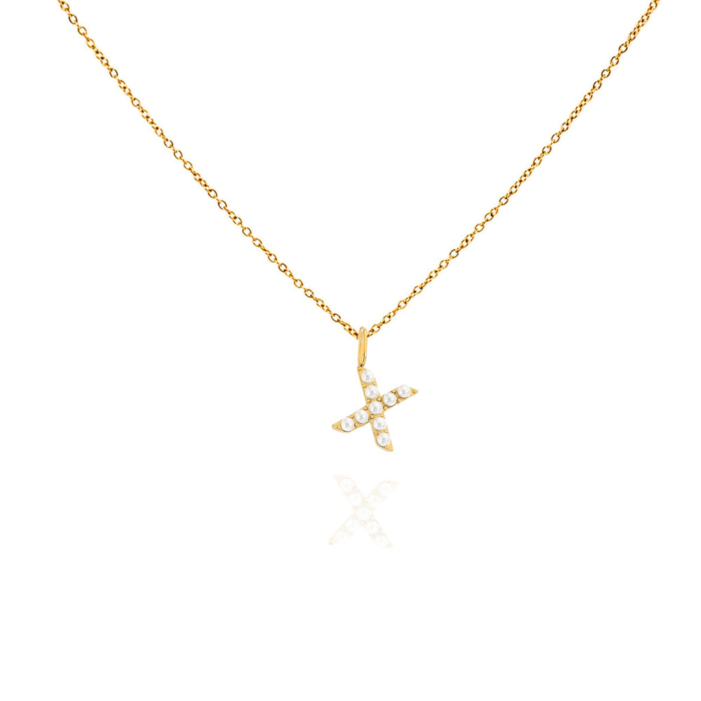 pearl initial necklace