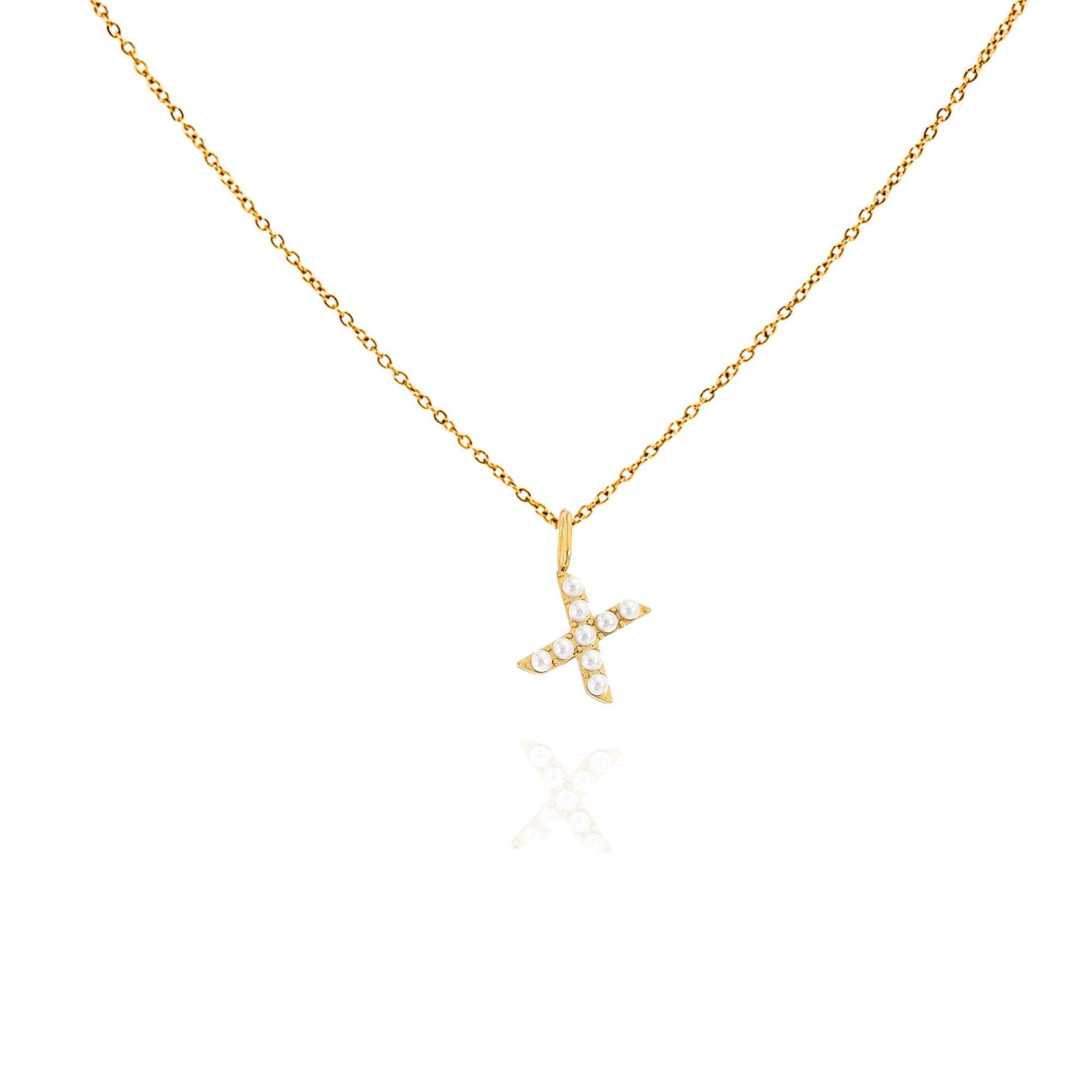 pearl initial necklace