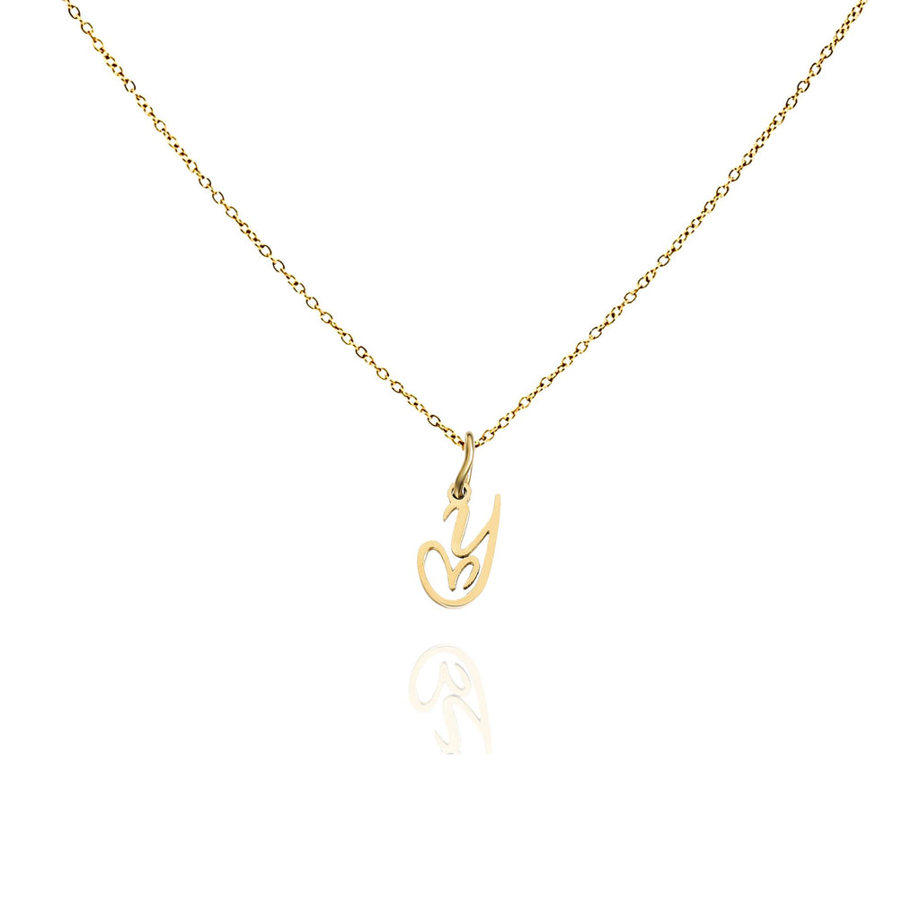 big heart initial necklace