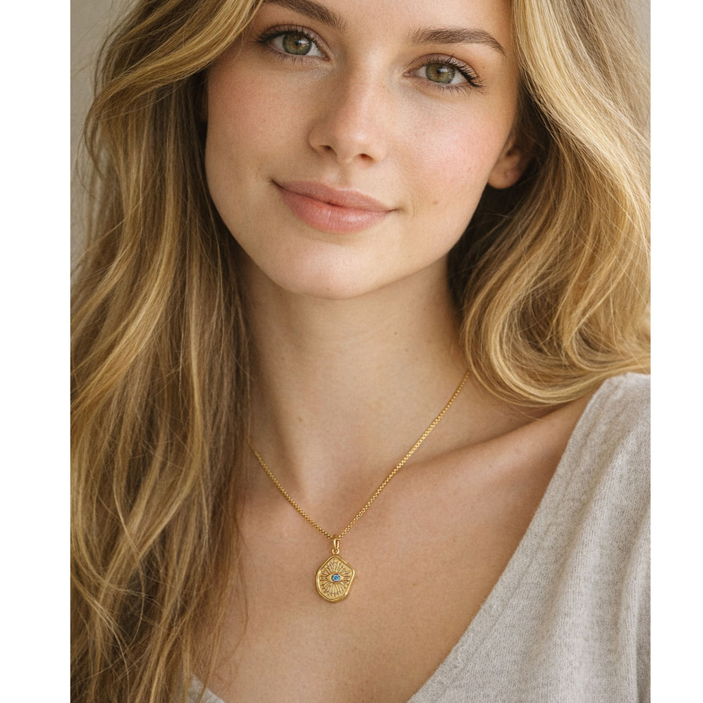 evil eye gemstone necklace
