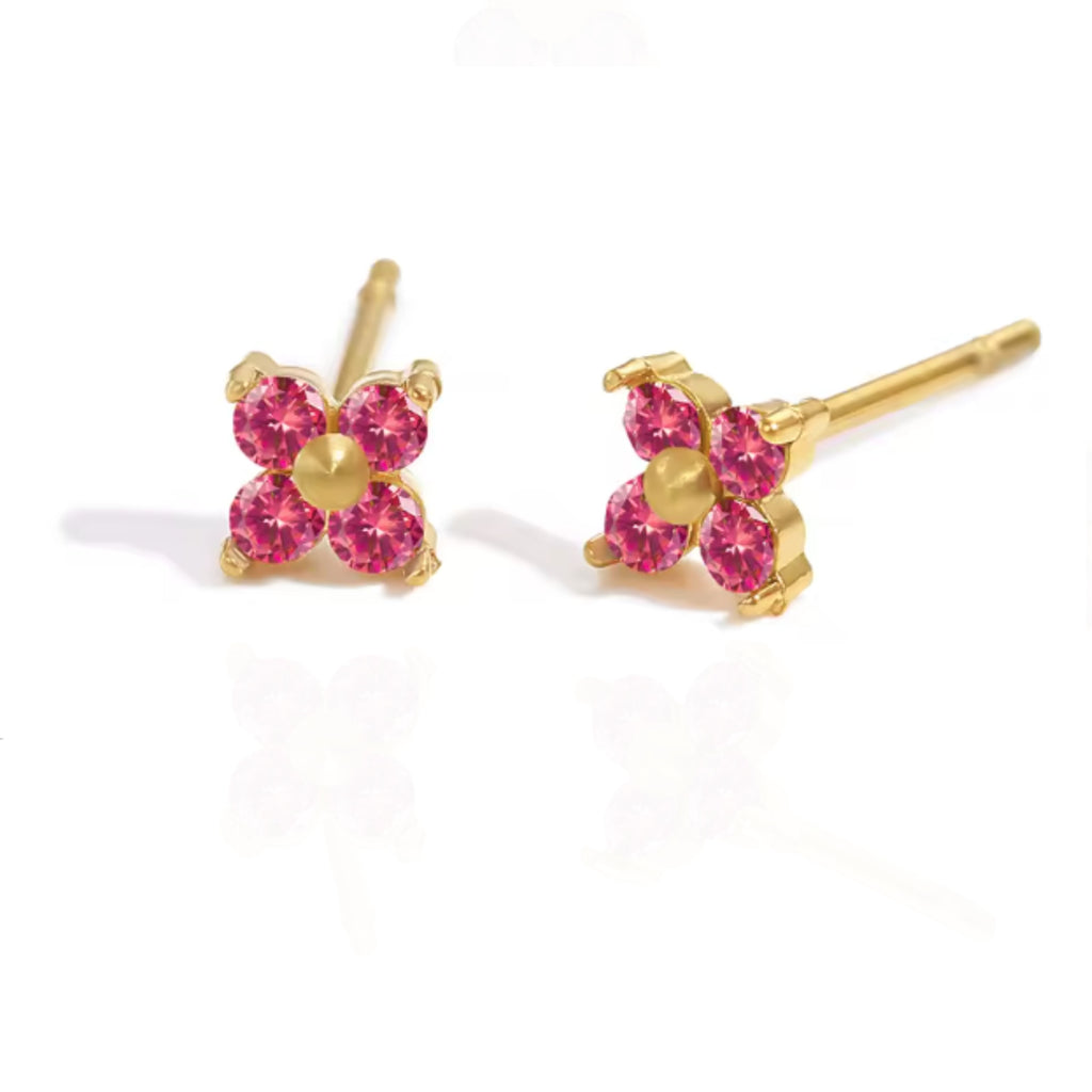 ivy flower earrings