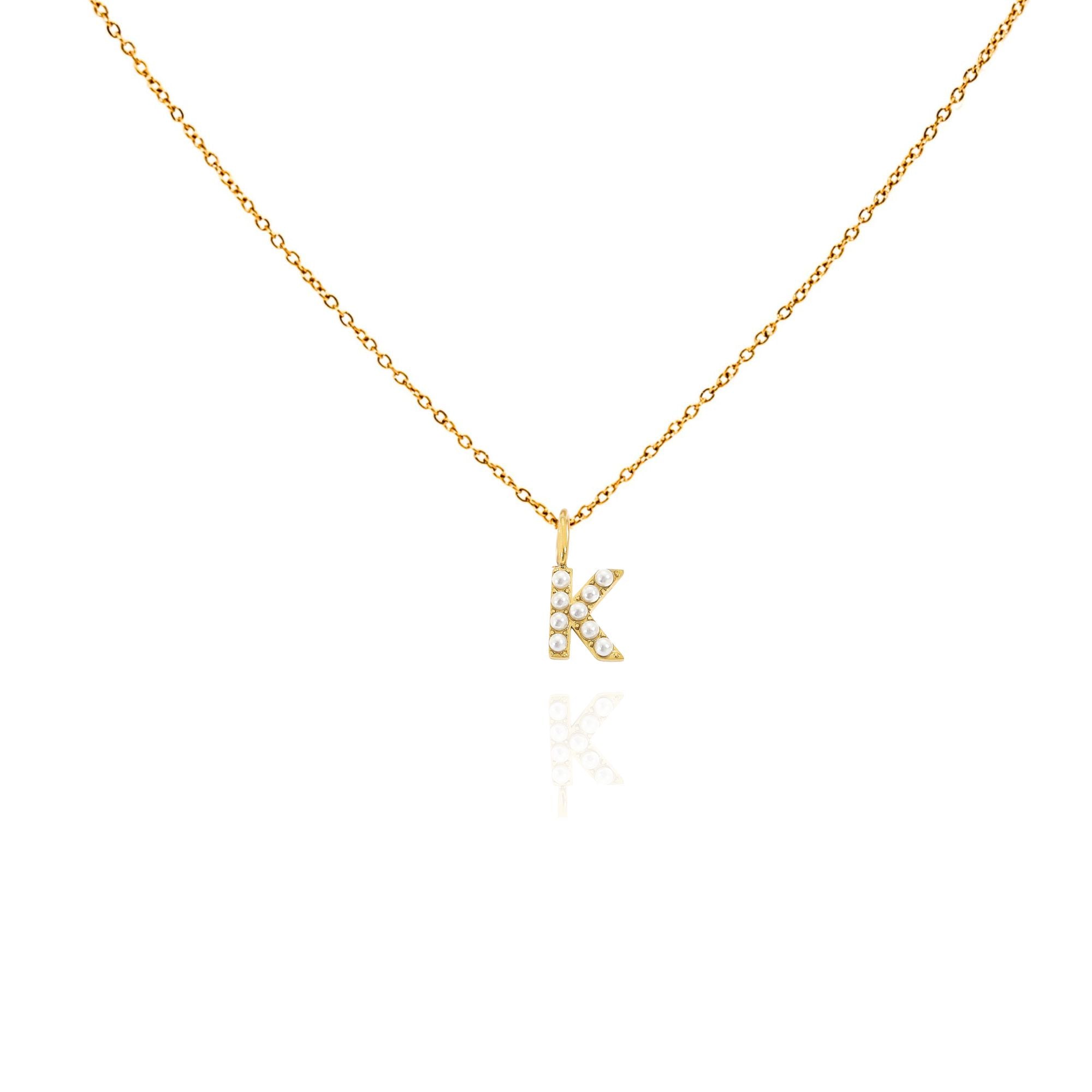pearl initial necklace