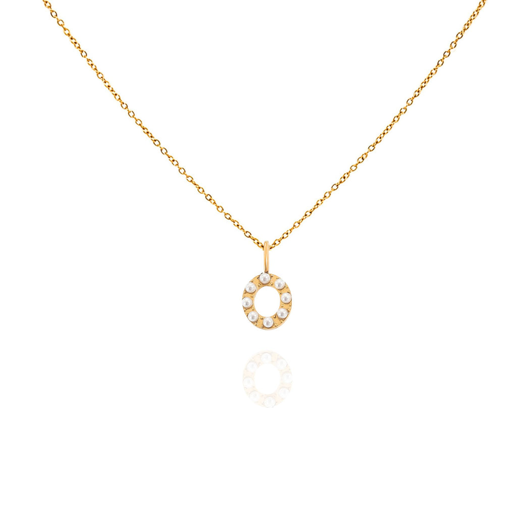 pearl initial necklace