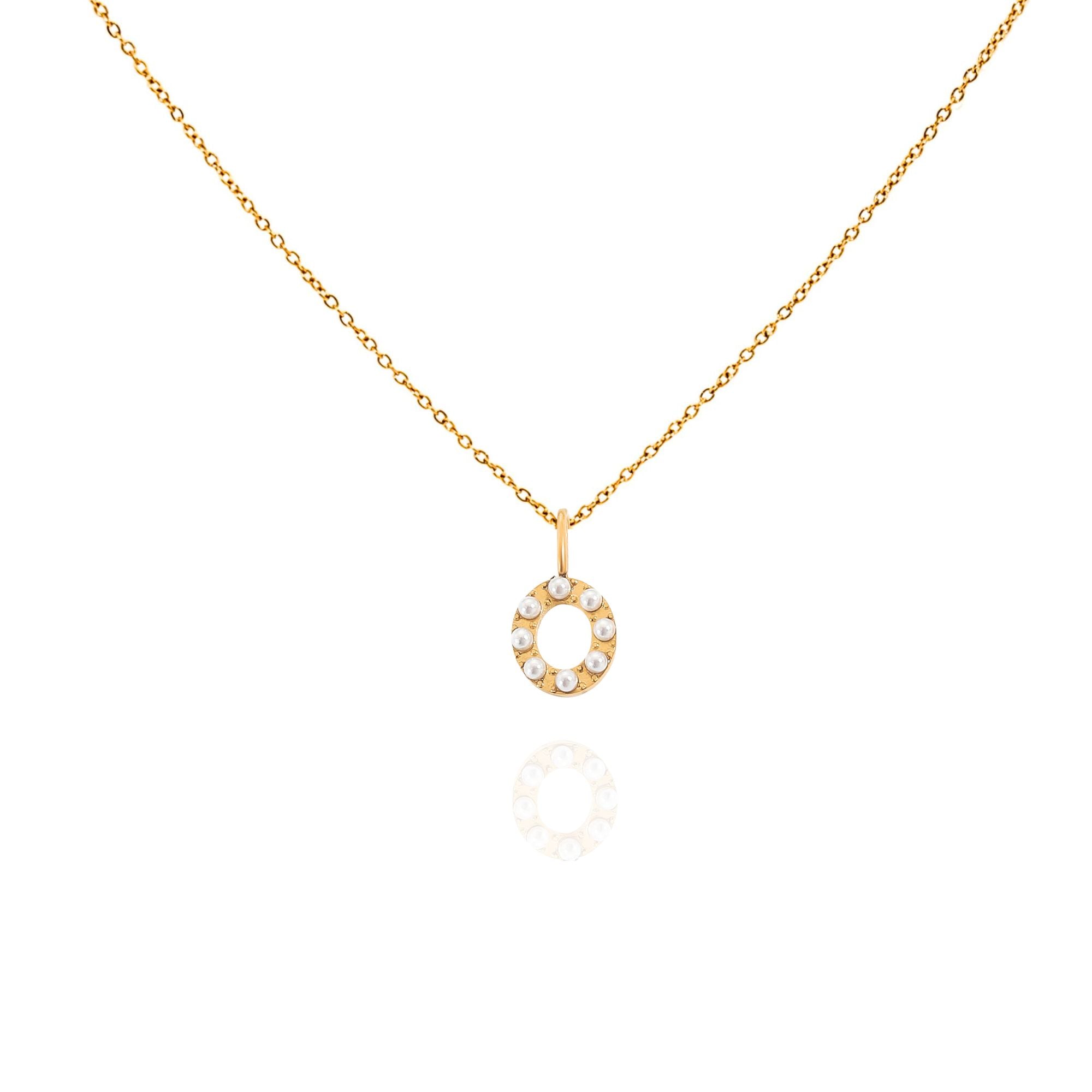pearl initial necklace