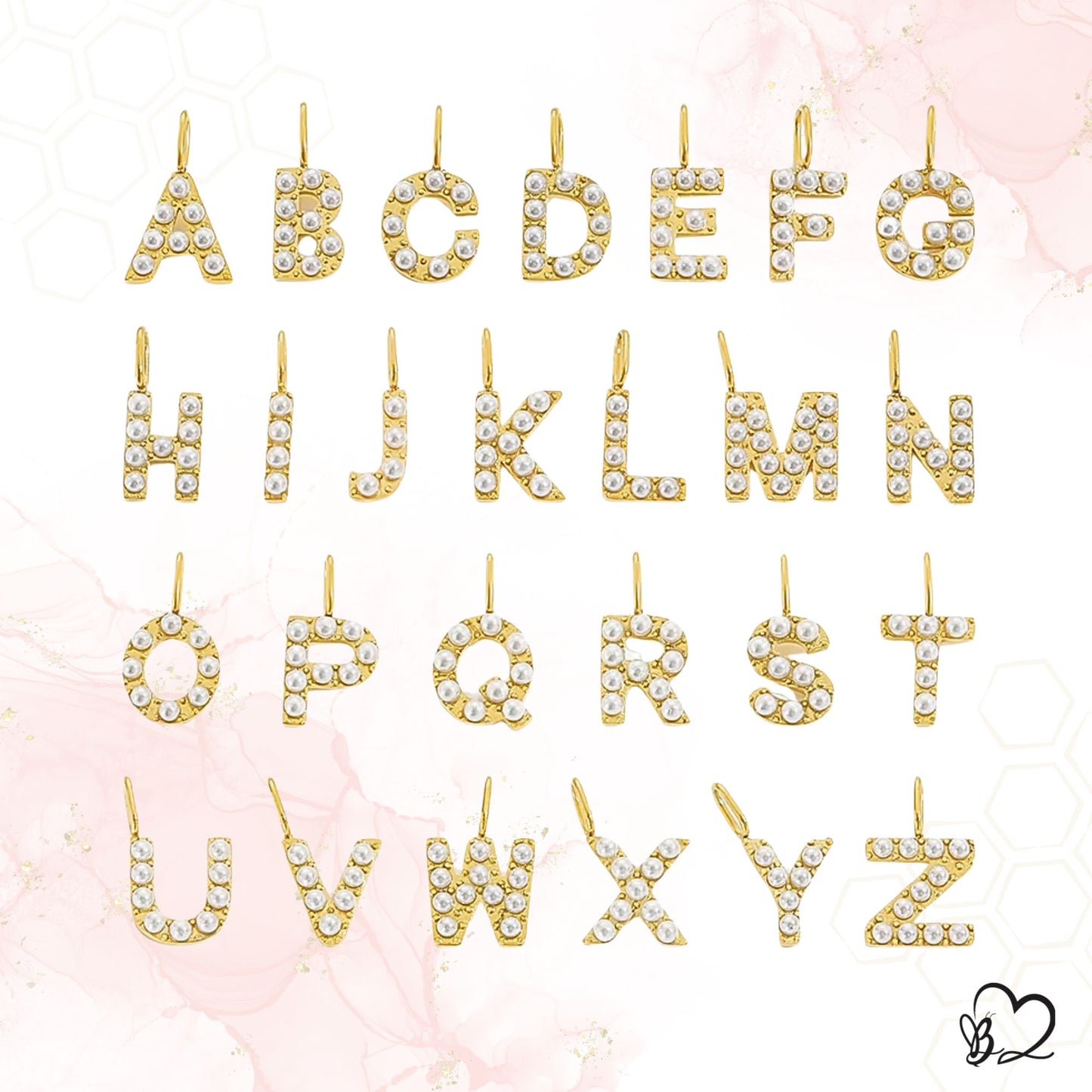 Custom Pearl Initial Necklace with Birthstone