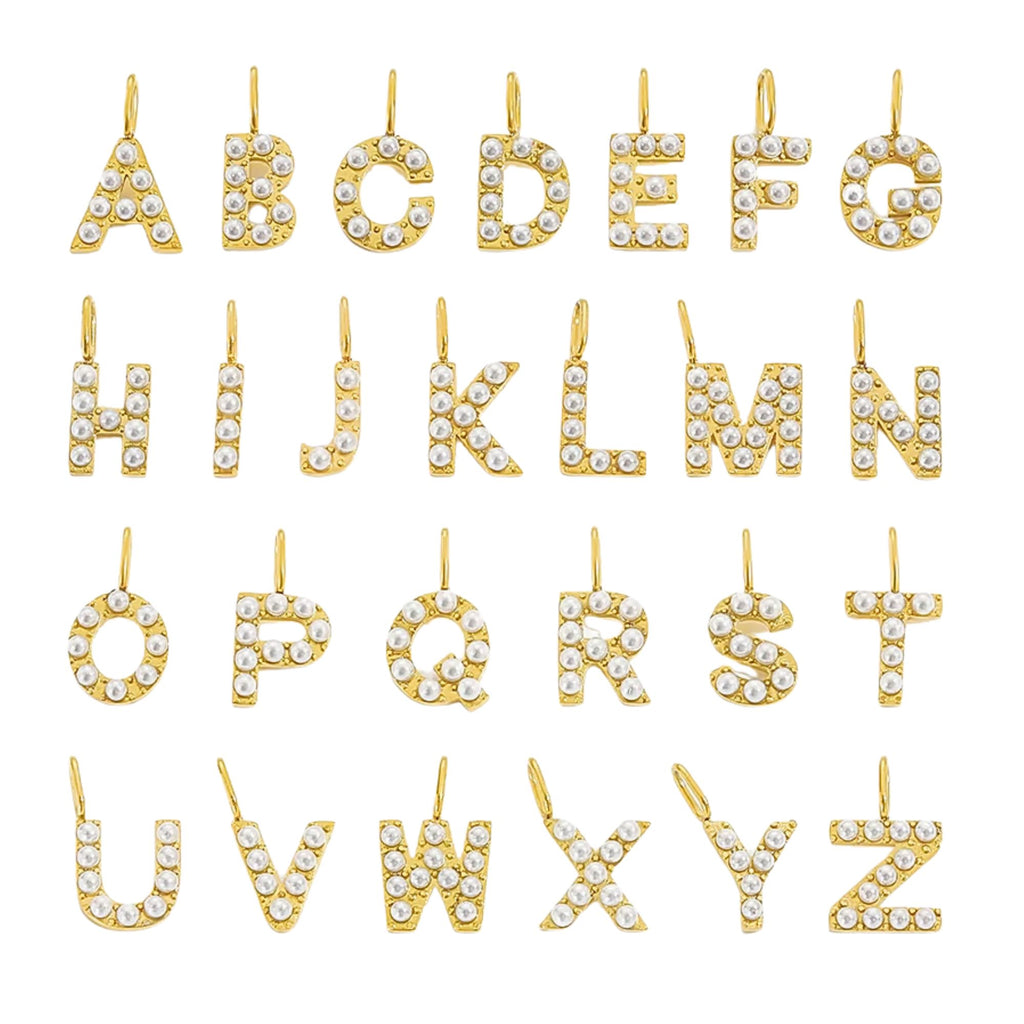 pearl initial necklace