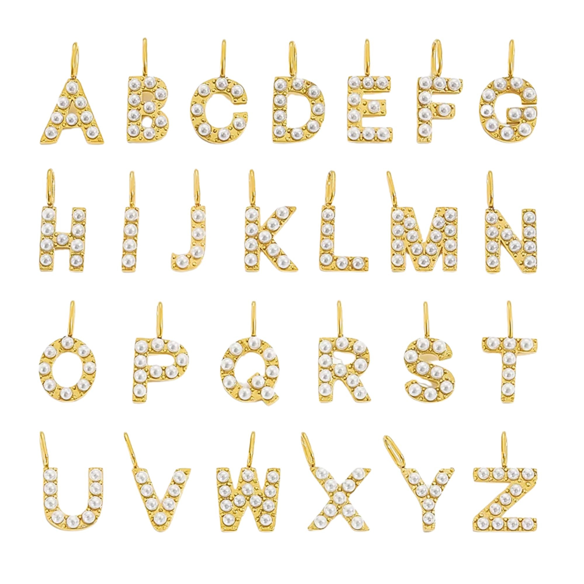 pearl initial necklace
