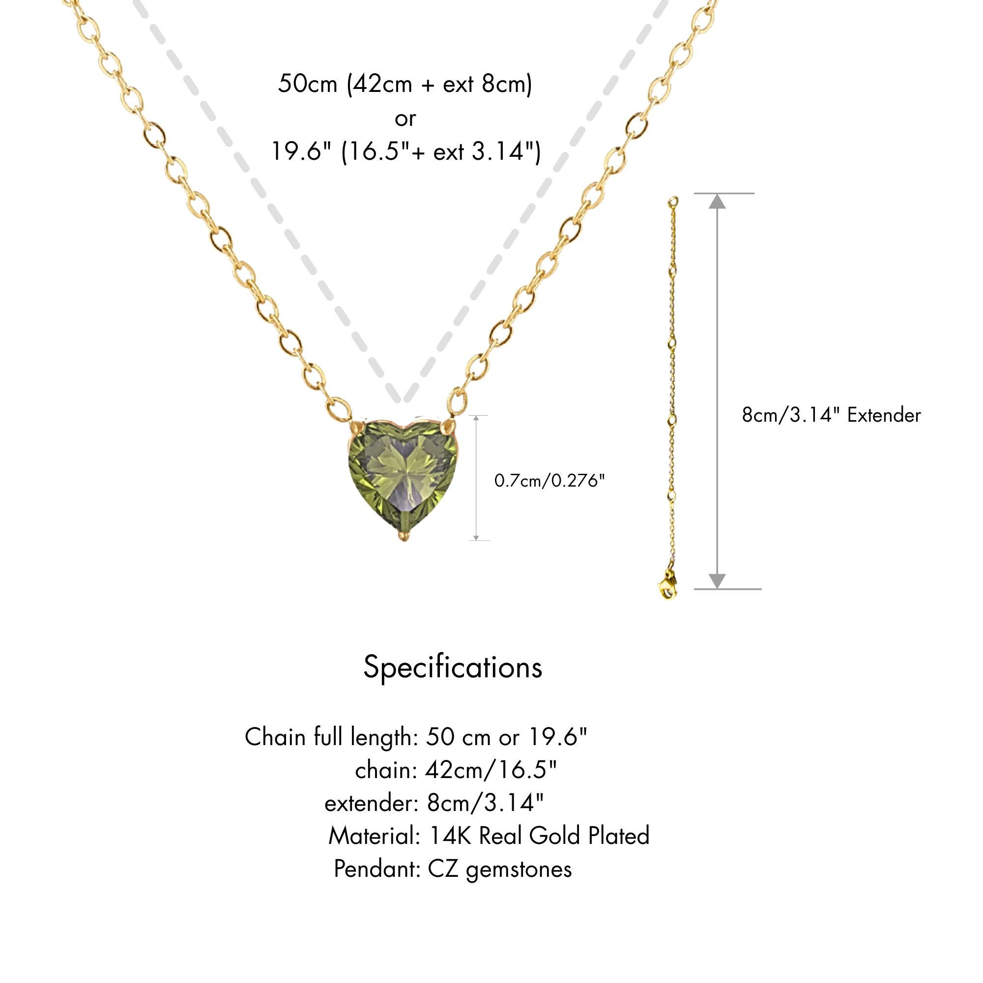 Heart Peridot - August