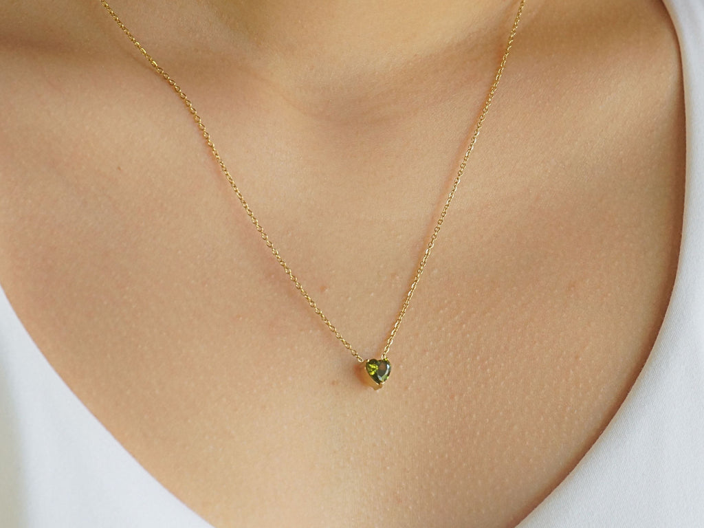 Heart Peridot - August