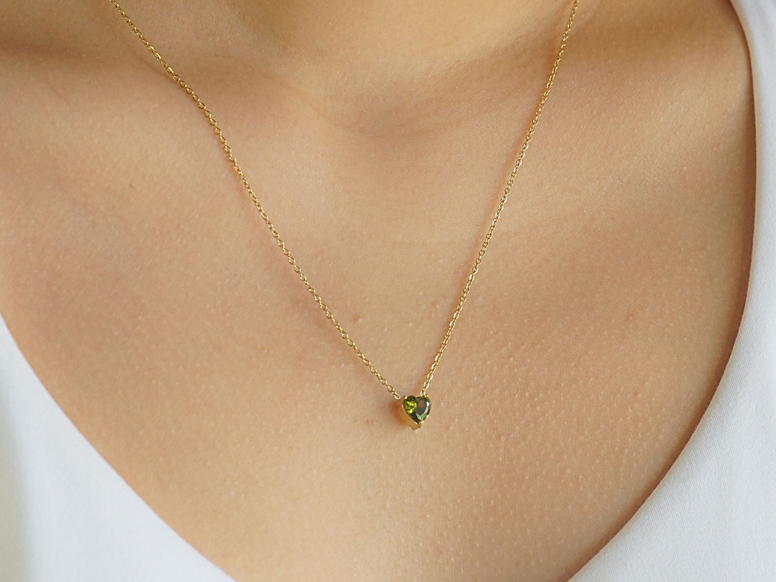 Heart Peridot - August