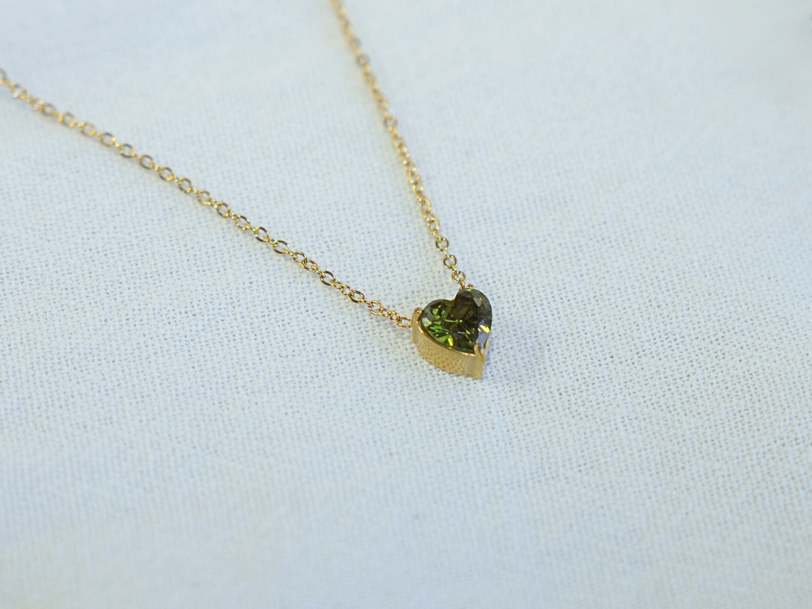 Heart Peridot - August