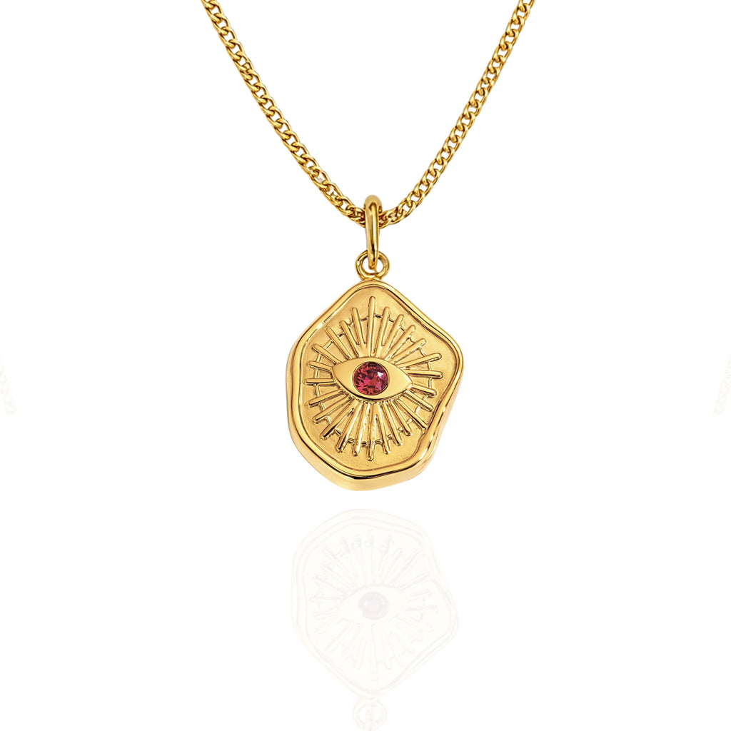 evil eye gemstone necklace