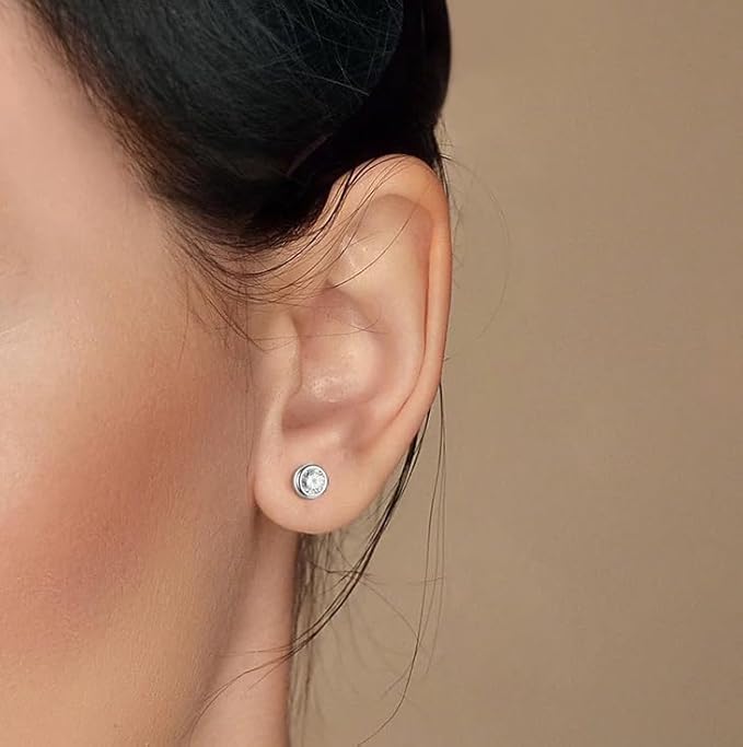 zirconia twisted back stud earring