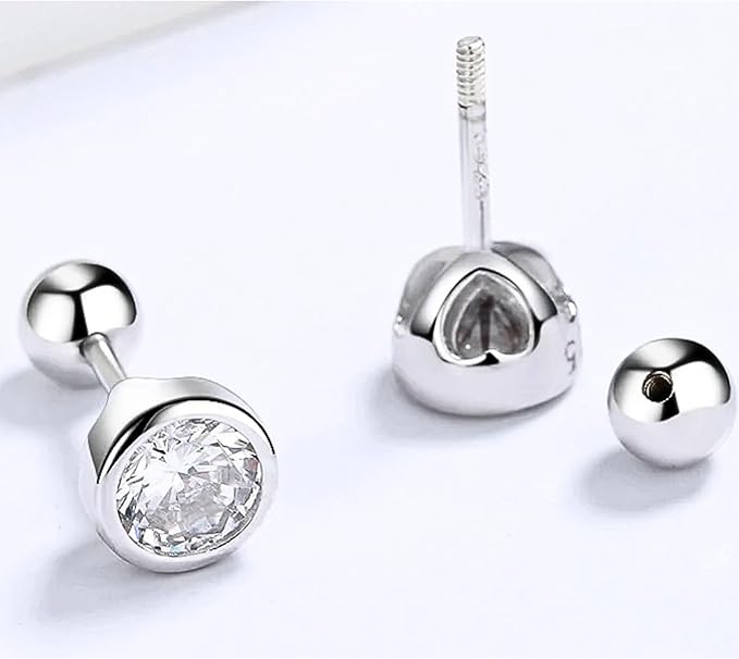 zirconia twisted back stud earring