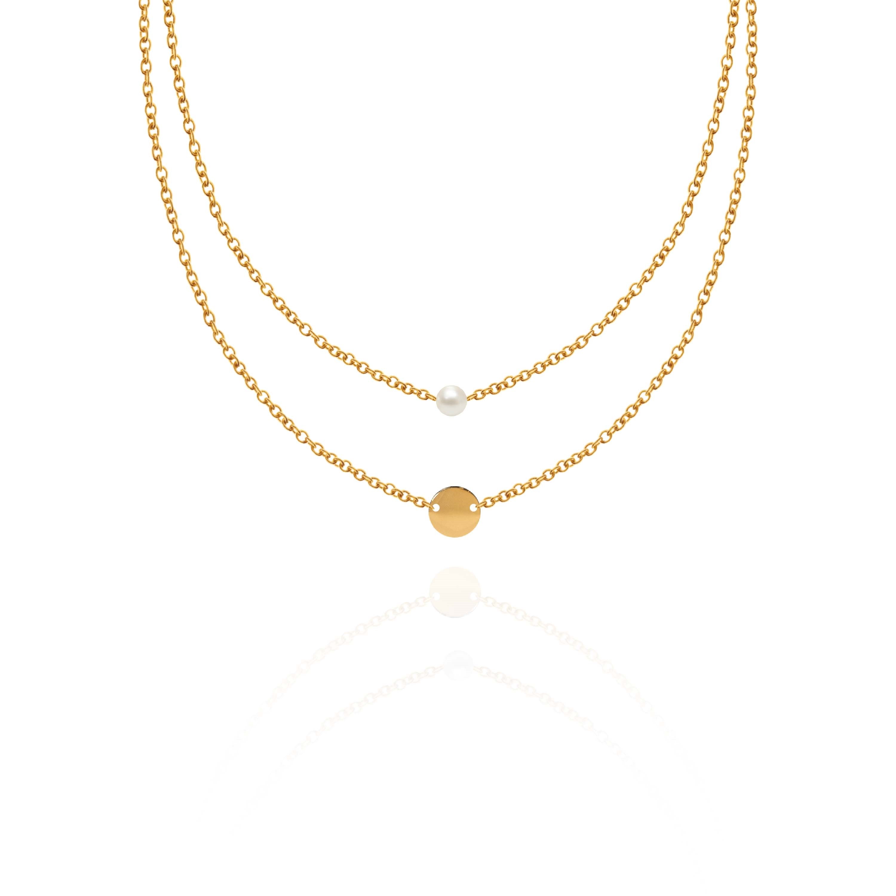 Je t'aime - French Pearl 18K Gold Necklace Set