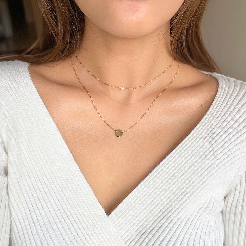 Je t'aime - French Pearl 18K Gold Necklace Set