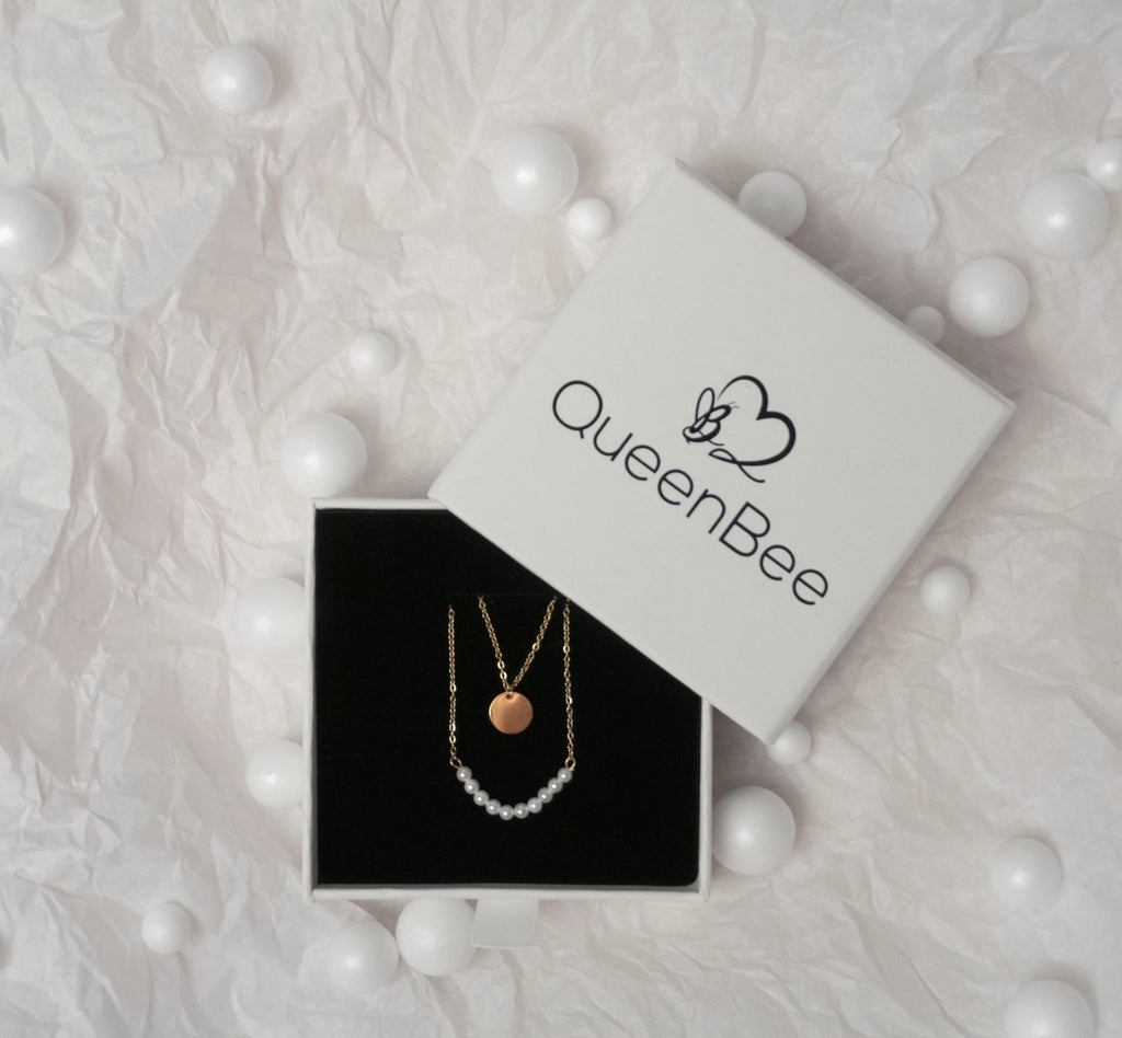Claire - Modern Chic Mini-Pearls Necklace - Set of Two