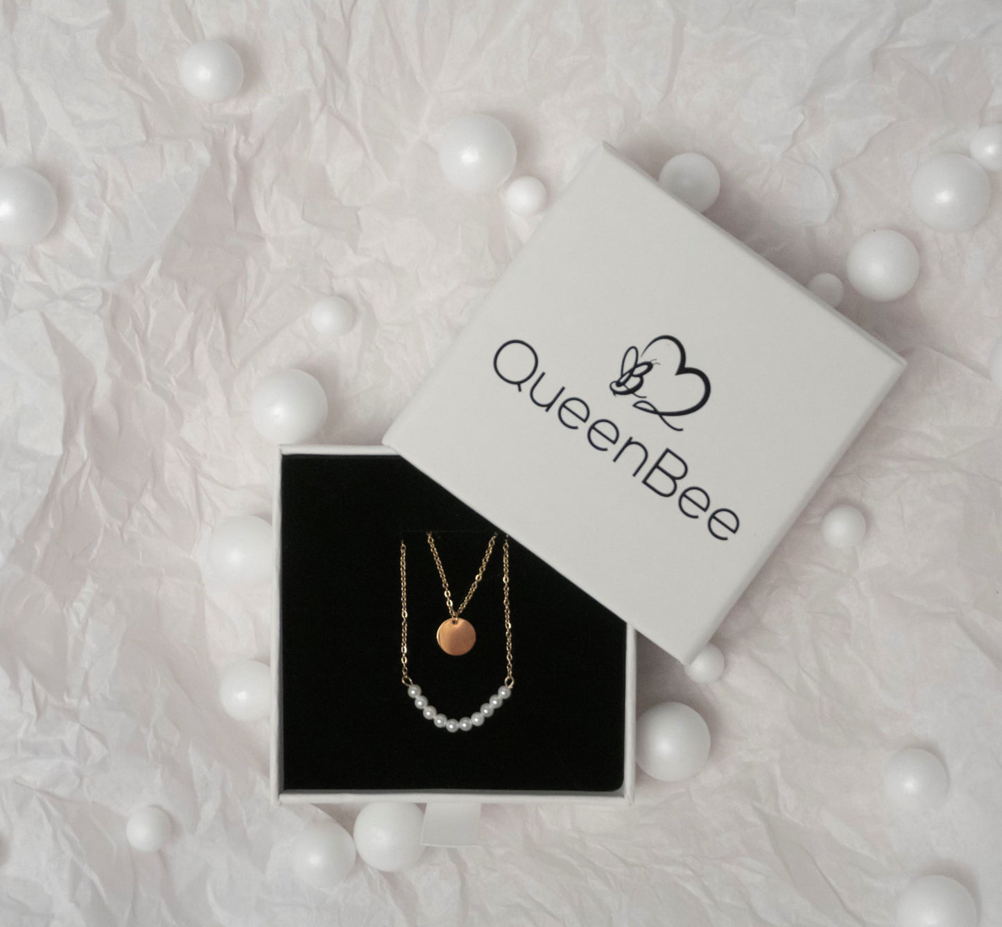 Claire - Modern Chic Mini-Pearls Necklace - Set of Two