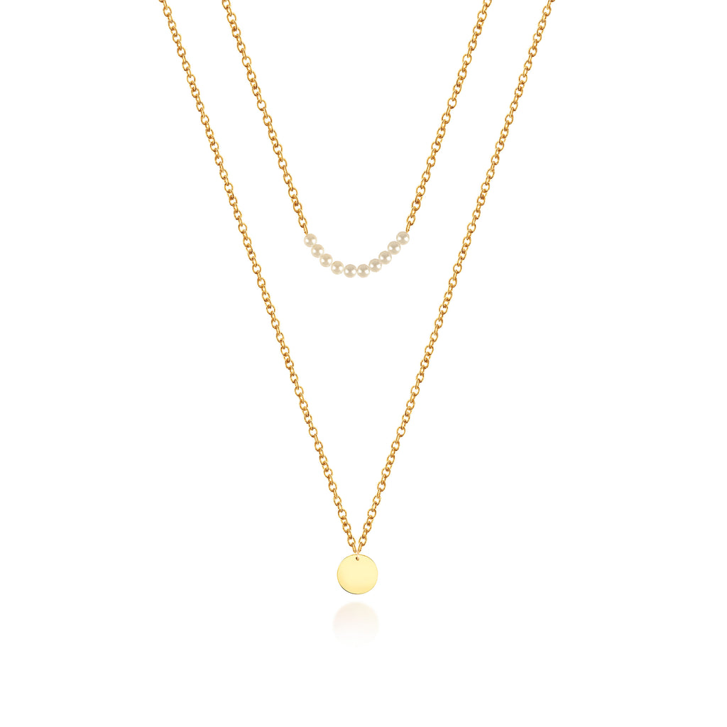 Claire - Modern Chic Mini-Pearls Necklace - Set of Two