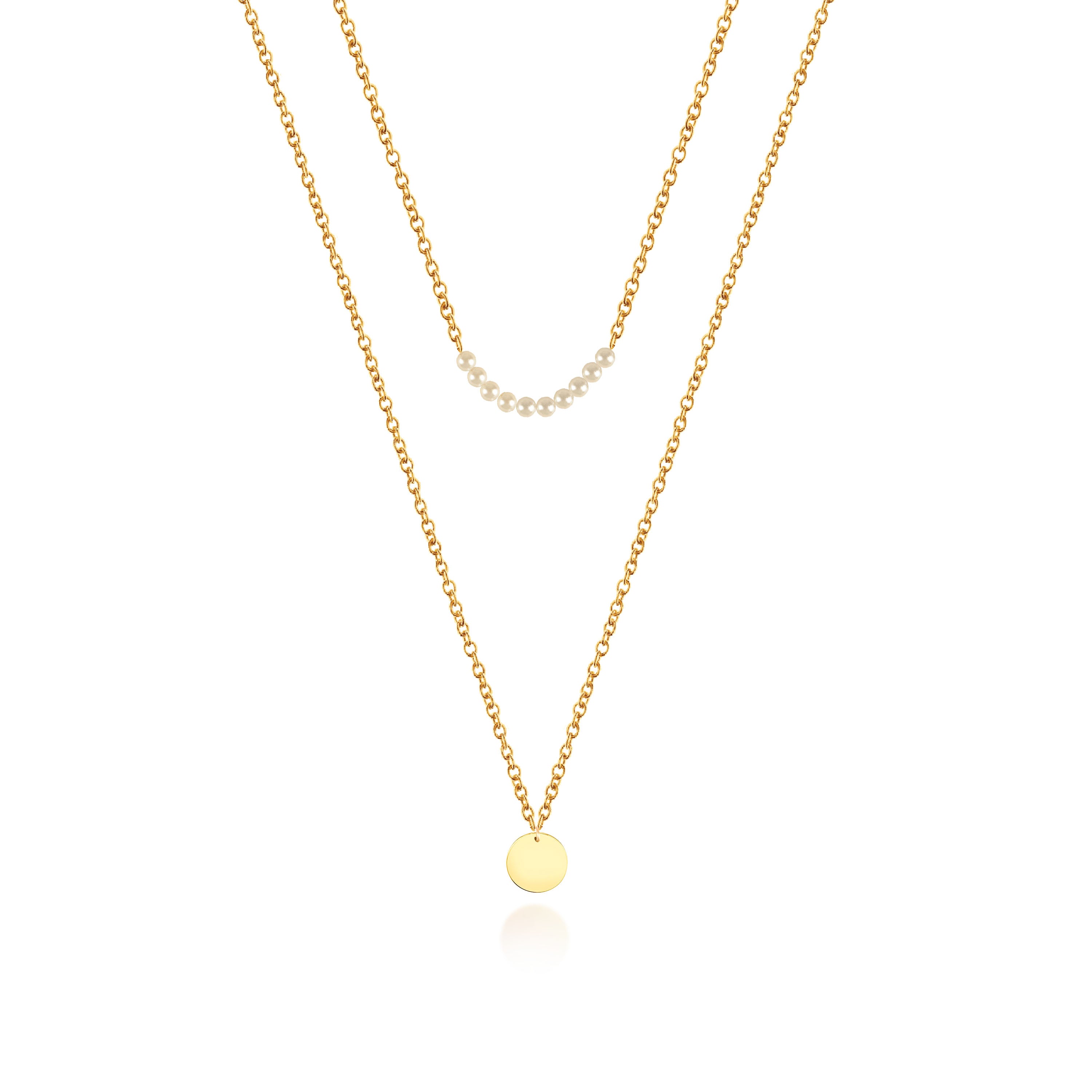 Claire - Modern Chic Mini-Pearls Necklace - Set of Two