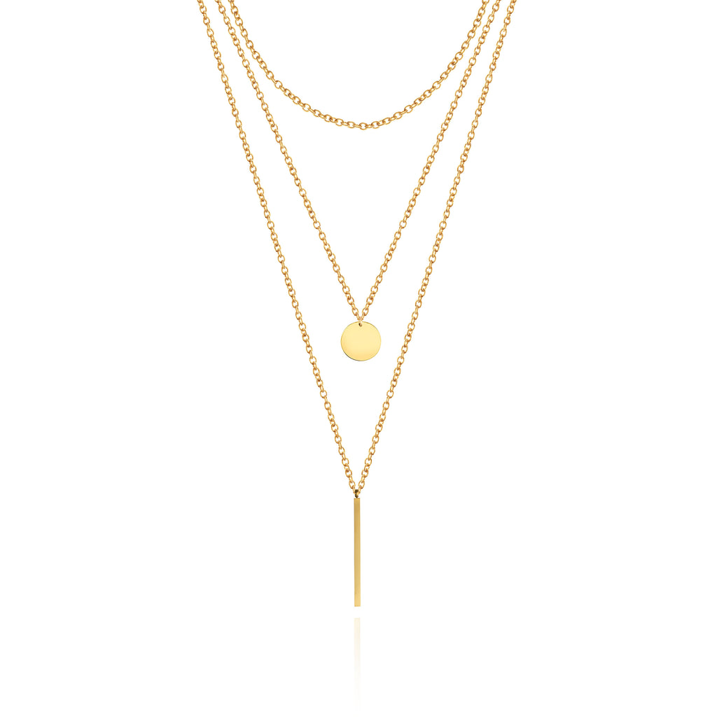 Jannet - Gold Layered Necklace - Set of Three