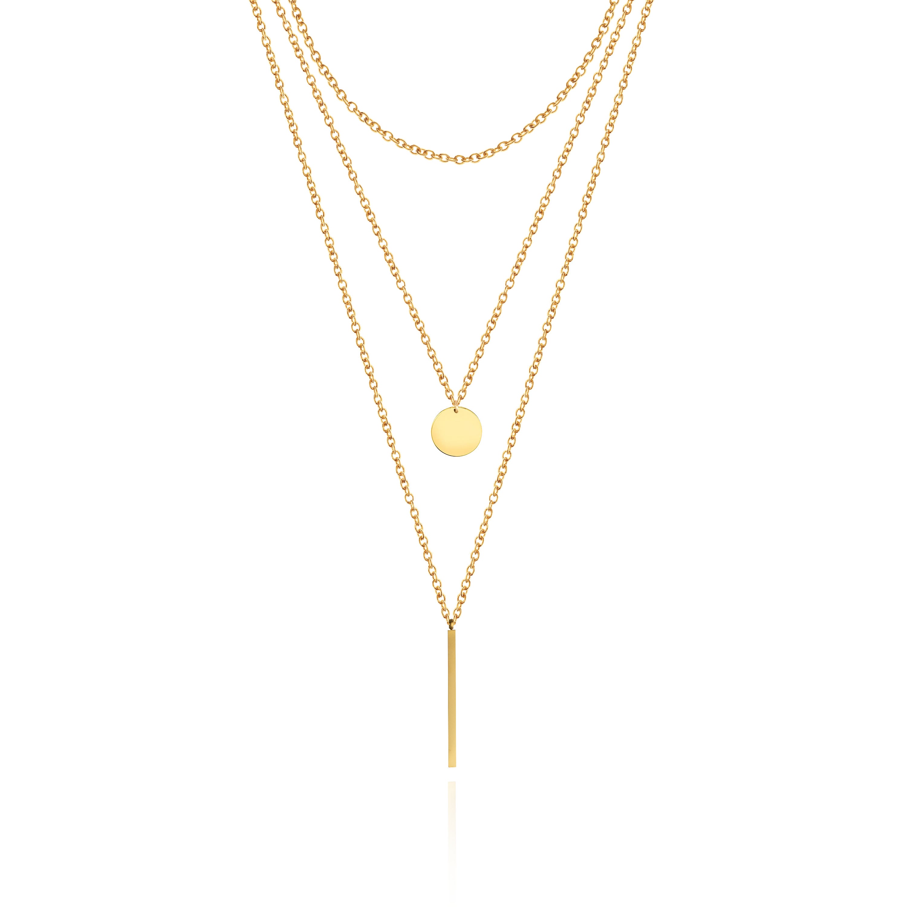 Jannet - Gold Layered Necklace - Set of Three