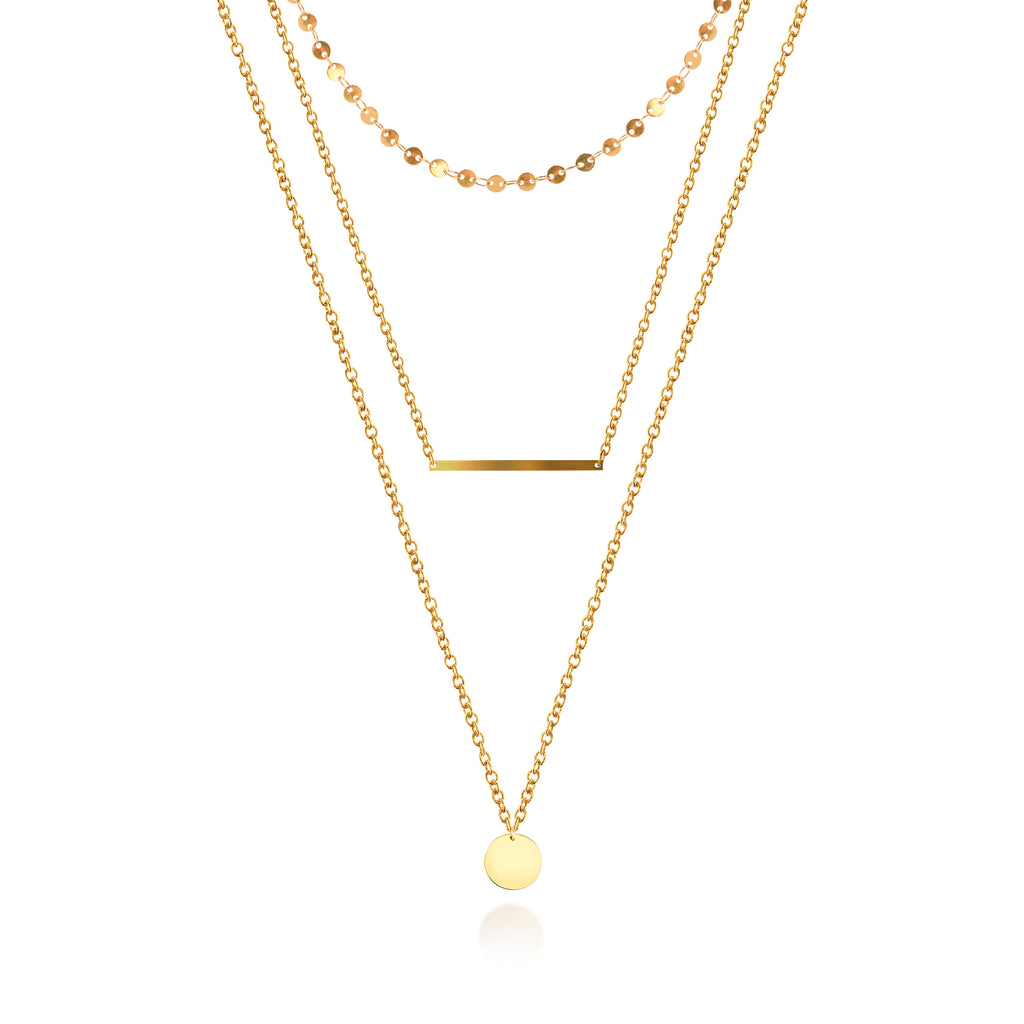 Emma - Gold Layered Necklace - Set of Three